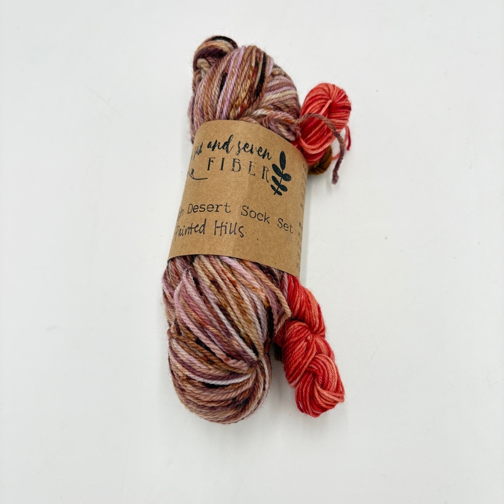 Six & Seven Fiber Sock Set Fingering Weight Superwash Merino Nylon Yarn Destash